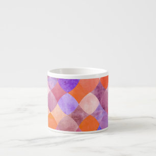 Watercolor geometric, Arab fish scales. Espresso Cup