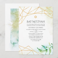 Watercolor Geometric Bat Mitzvah