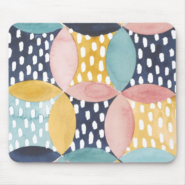 Watercolor Geometric Circles Mouse Pad (Front)