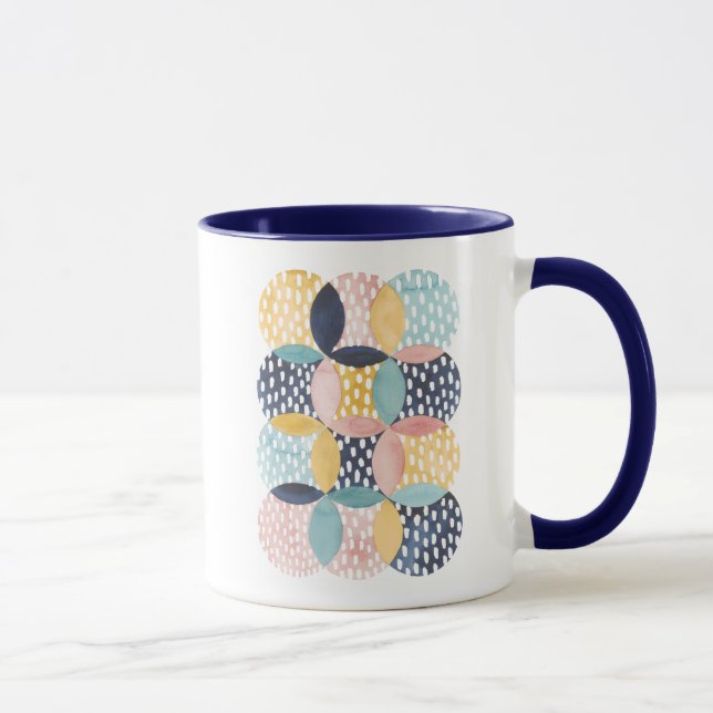 Watercolor Geometric Circles Mug (Right)