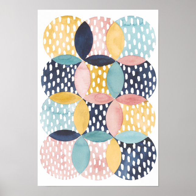 Watercolor Geometric Circles Poster (Front)