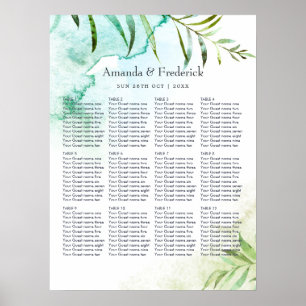 Watercolor Geometric Crystal Wedding Seating Poster