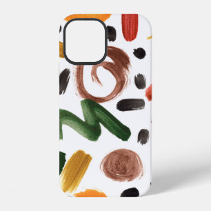 Watercolor geometric shapes. Abstract painting bru iPhone 12 Case