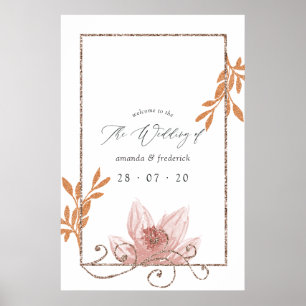 Watercolor Geometric Terracotta Wedding Welcome Poster