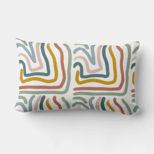 Watercolor Geometrical abstract minimal modern Soc Lumbar Cushion