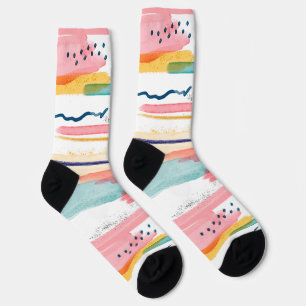 Watercolor Geometrical abstract minimal modern Socks
