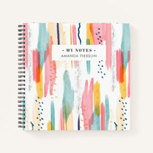 Watercolor Geometrical abstract minimal pastel Notebook