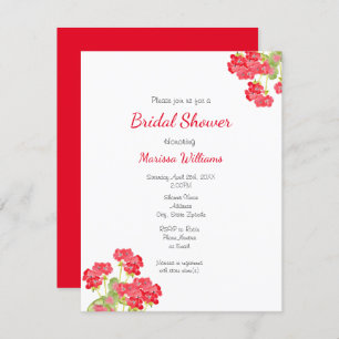 Watercolor Geraniums 2 Invitation
