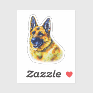 Watercolor German Shepherd