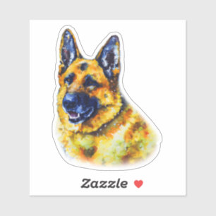 Watercolor German Shepherd