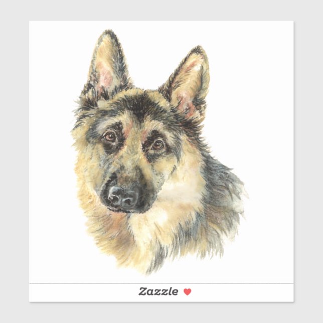 Watercolor German Shepherd Dog Pet Animal (Sheet)
