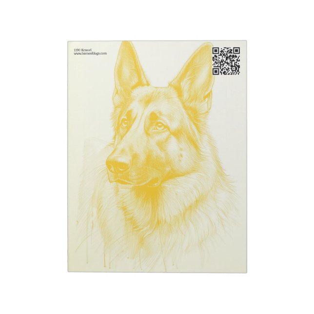 Watercolor German Shepherd Dogs Notepad (Rotated)