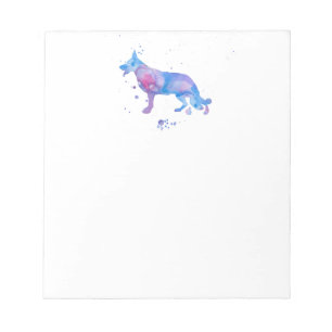 Watercolor German Shepherd Dogs Notepad