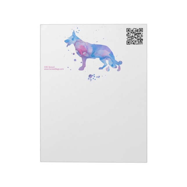 Watercolor German Shepherd Dogs Notepad (Rotated)