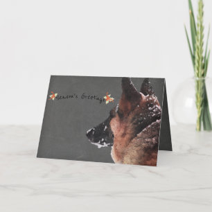 Watercolor German Shepherd Holiday Greeting