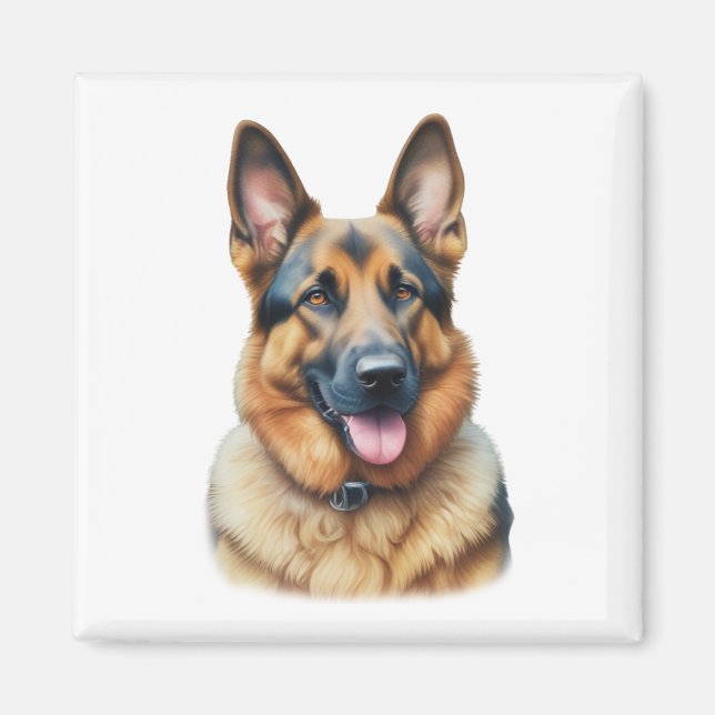 Watercolor German Shepherd Magnet (Front)