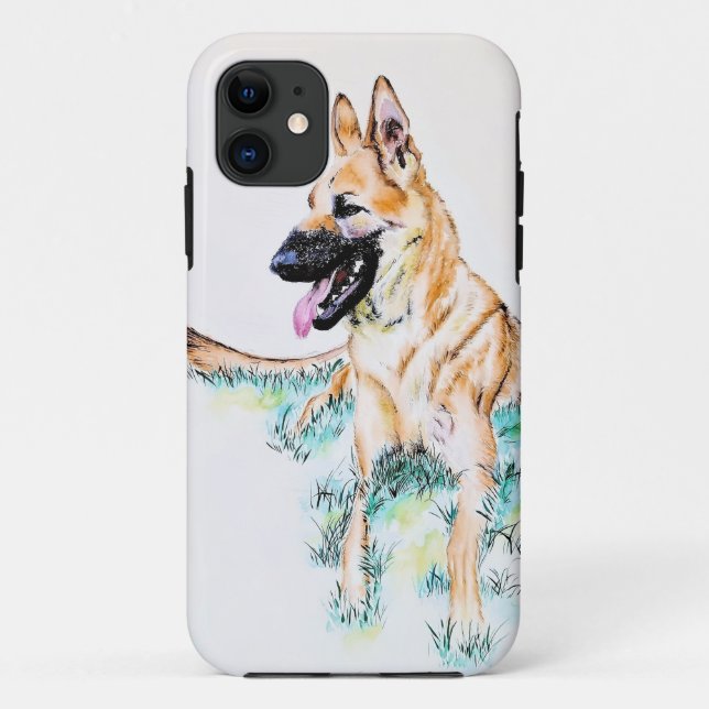 Watercolor German Shepherd Malinois Case-Mate iPhone Case (Back)