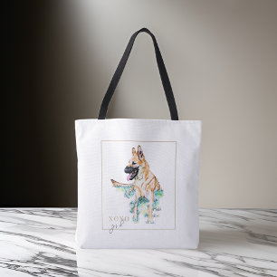 Watercolor German Shepherd Malinois Dog XOXO Tote Bag