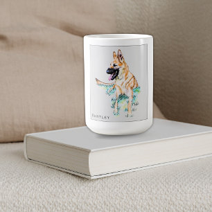 Watercolor German Shepherd Malinois Personalised Coffee Mug