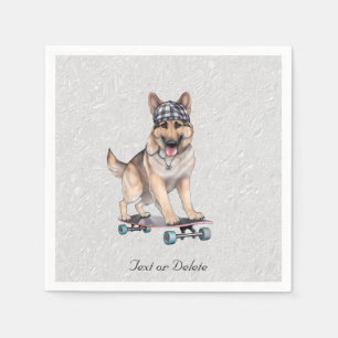 Watercolor German Shepherd Napkins