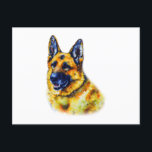 Watercolor German Shepherd Postcard<br><div class="desc">fun Watercolor German Shepherd design for German Shepherd lovers.</div>