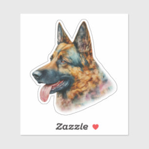 Watercolor German Shepherd  Sticker