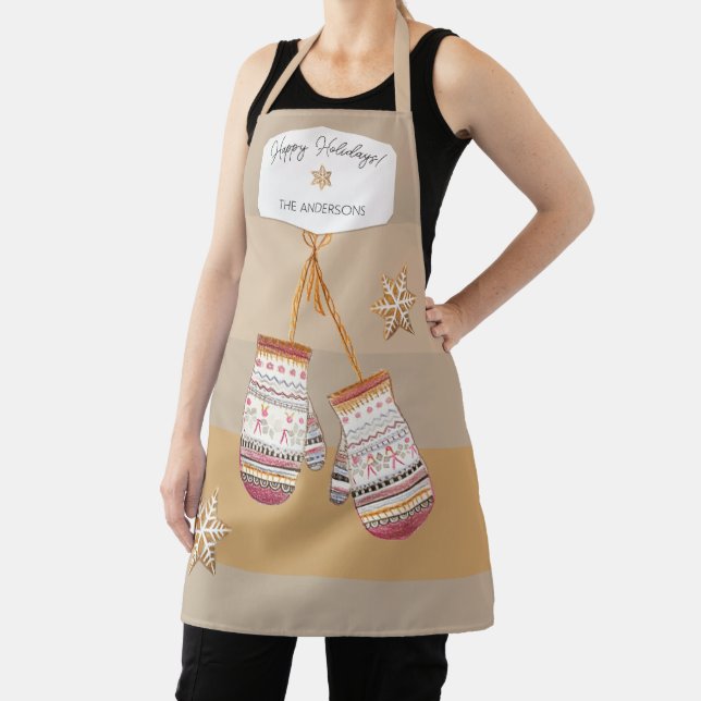 Watercolor Gingerbread Caramel Tones  Apron (Insitu)