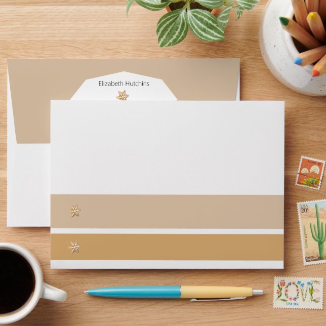 Watercolor Gingerbread Caramel Tones  Envelope (Desk)