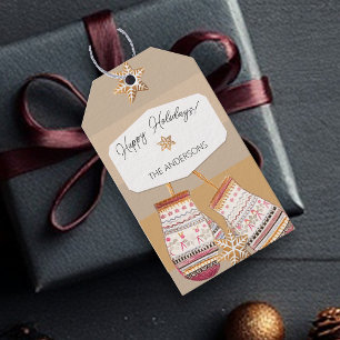 Watercolor Gingerbread Caramel Tones  Gift Tags