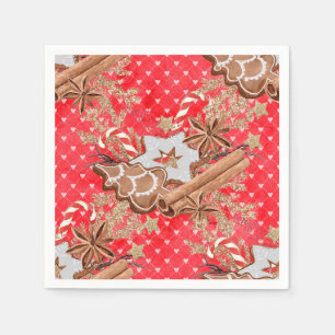 Watercolor Gingerbread Cookies Christmas Napkin