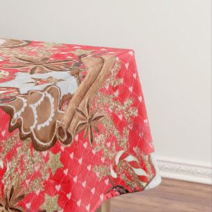 Watercolor Gingerbread Cookies Christmas Tablecloth