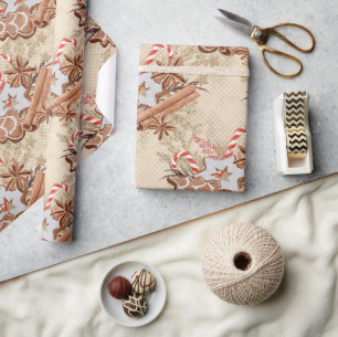 Watercolor Gingerbread Cookies Christmas Wrapping Paper