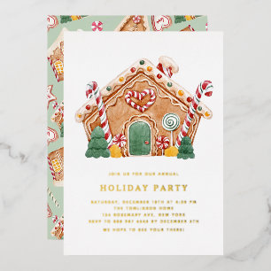 Watercolor Gingerbread House Holiday Party