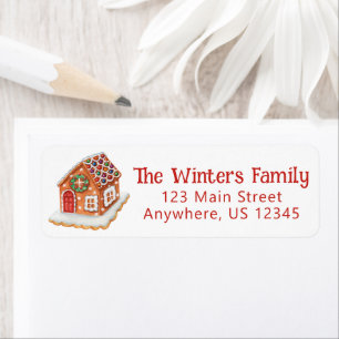 Watercolor Gingerbread House Return Address Return Address Label