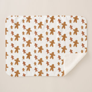 Watercolor Gingerbread Man Cookie Holiday Baby Sherpa Blanket