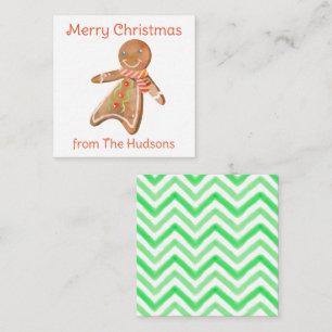 Watercolor Gingerbread Man Gift Enclosure Cards