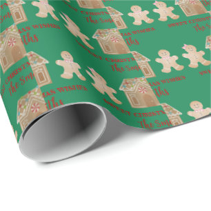 Watercolor Gingerbread Sweet Christmas Wishes Wrapping Paper