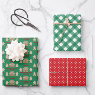 Watercolor Gingerbread Sweet Christmas Wishes Wrapping Paper Sheet