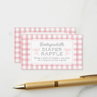 Watercolor Gingham Light Pink Diaper Raffle Small