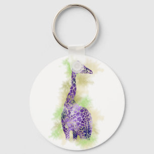 Watercolor Giraffe 1 Key Ring