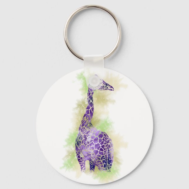 Watercolor Giraffe 1 Key Ring (Front)