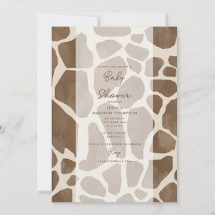 Watercolor Giraffe Animal Print Baby Shower Invitation