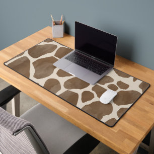 Watercolor Giraffe Animal Print Pattern Desk Mat