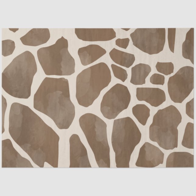 Watercolor Giraffe Animal Print Pattern Tissue Paper (Front)