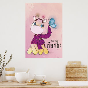 Watercolor Giraffe Poster