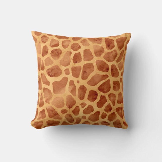 Watercolor Giraffe Print Cushion (Front)