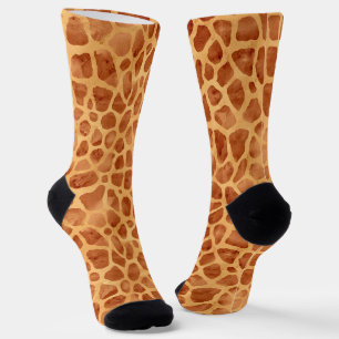 Watercolor Giraffe Print Socks