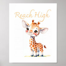 Watercolor Giraffe Print with Inspirational Quote