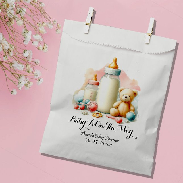 Watercolor girl baby shower favour bag (Creator Uploaded)