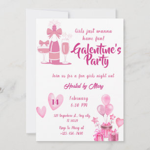 Watercolor Girls Galentines Party Invitation